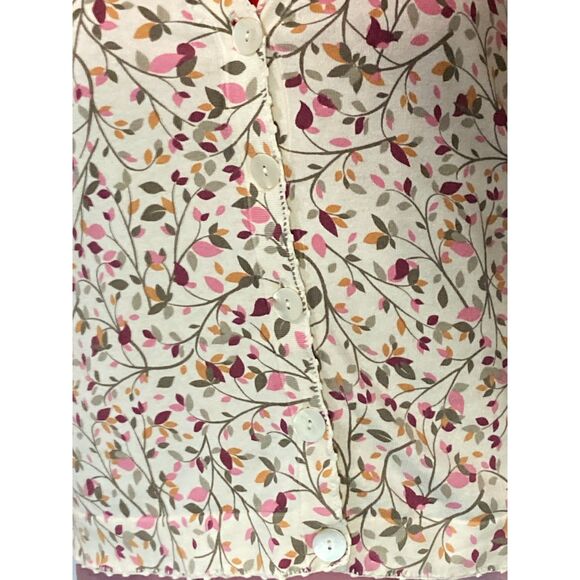 Eddie Bauer Women's Cardigan Floral button up Top XL Cotton Nylon - Picture 4 of 4